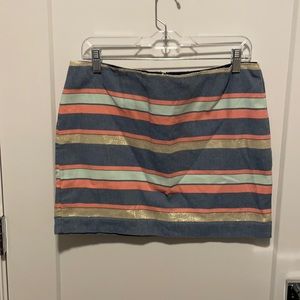 Gap skirt, blue/gold/coral/green, size 6